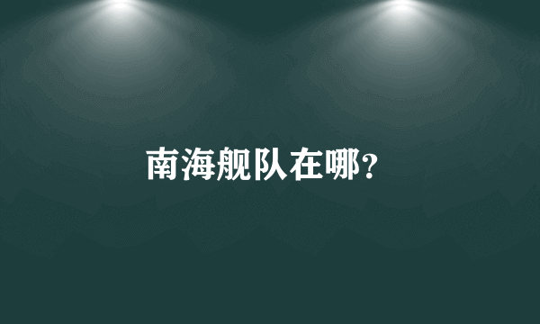 南海舰队在哪？