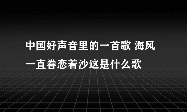 中国好声音里的一首歌 海风一直眷恋着沙这是什么歌
