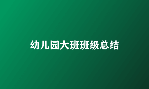幼儿园大班班级总结
