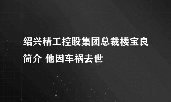 绍兴精工控股集团总裁楼宝良简介 他因车祸去世