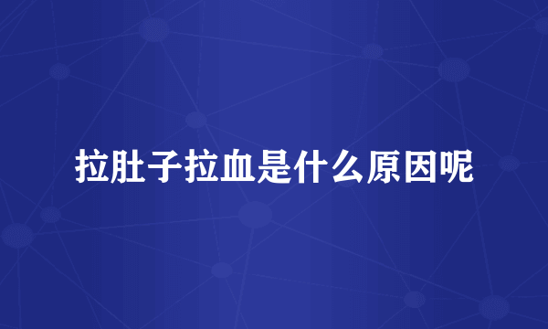 拉肚子拉血是什么原因呢