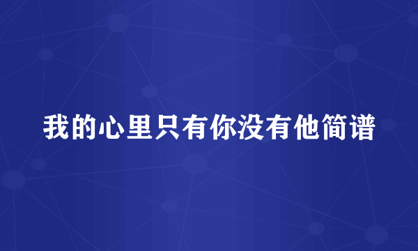 我的心里只有你没有他简谱