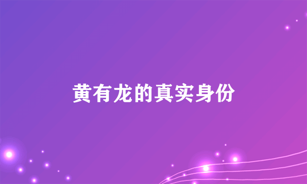 黄有龙的真实身份