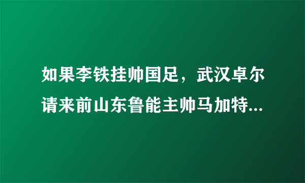 如果李铁挂帅国足，武汉卓尔请来前山东鲁能主帅马加特执教，结果会怎么样？