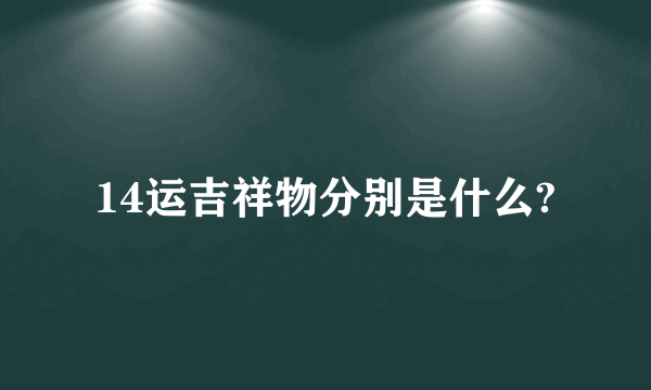 14运吉祥物分别是什么?