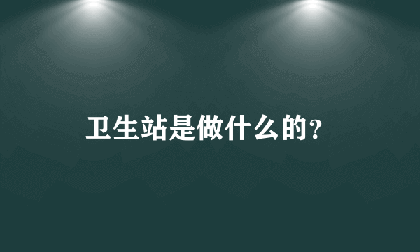 卫生站是做什么的？