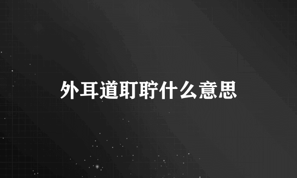 外耳道耵聍什么意思