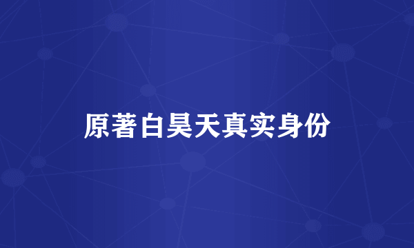 原著白昊天真实身份
