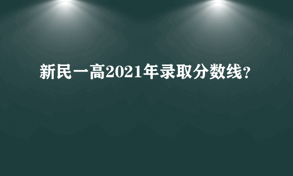 新民一高2021年录取分数线？