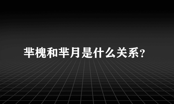芈槐和芈月是什么关系？
