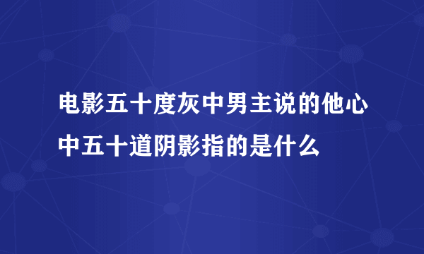 电影五十度灰中男主说的他心中五十道阴影指的是什么