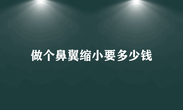 做个鼻翼缩小要多少钱