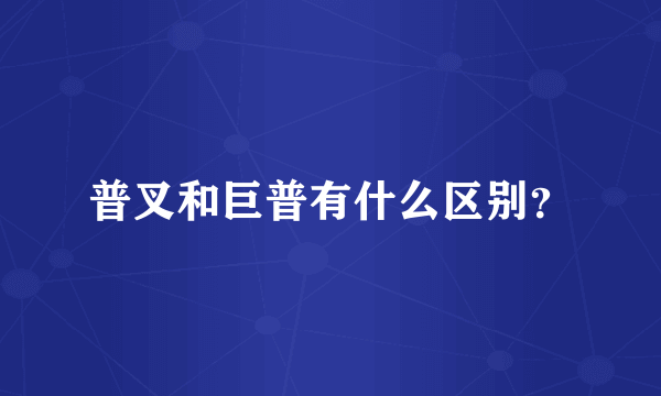 普叉和巨普有什么区别？