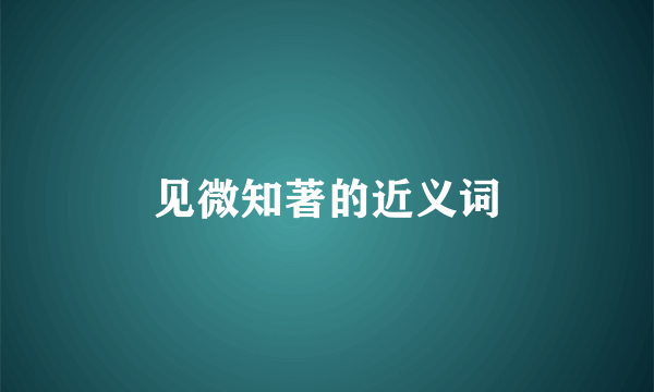 见微知著的近义词