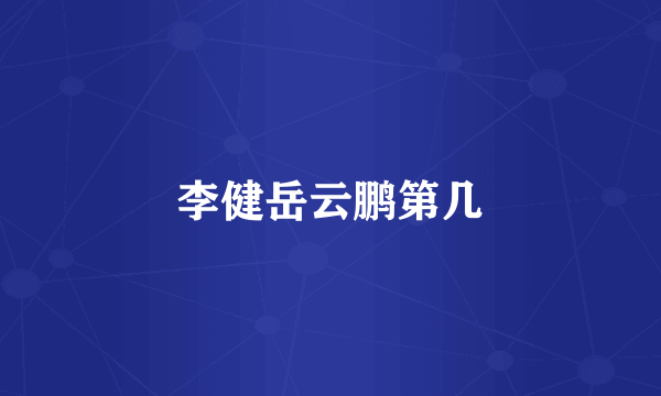 李健岳云鹏第几