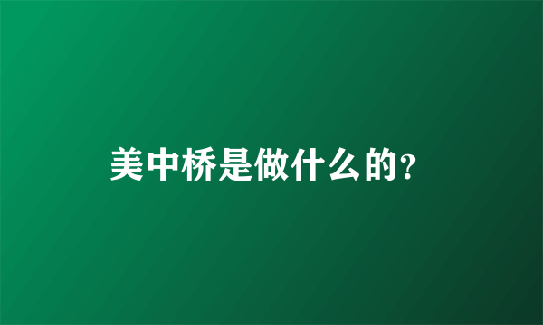 美中桥是做什么的？