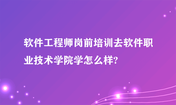 软件工程师岗前培训去软件职业技术学院学怎么样?