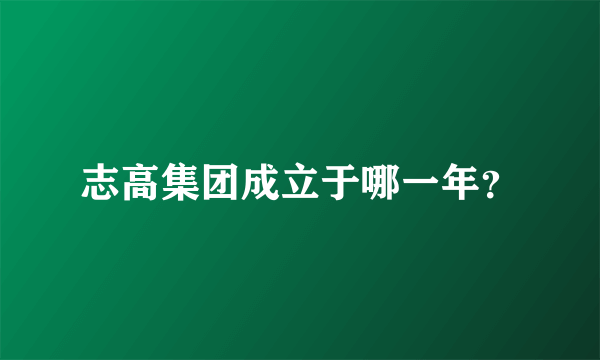 志高集团成立于哪一年？
