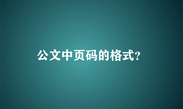 公文中页码的格式？