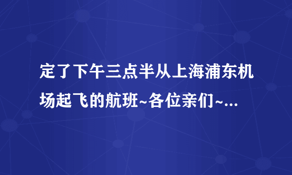 定了下午三点半从上海浦东机场起飞的航班~各位亲们~如何从扬州到上海~