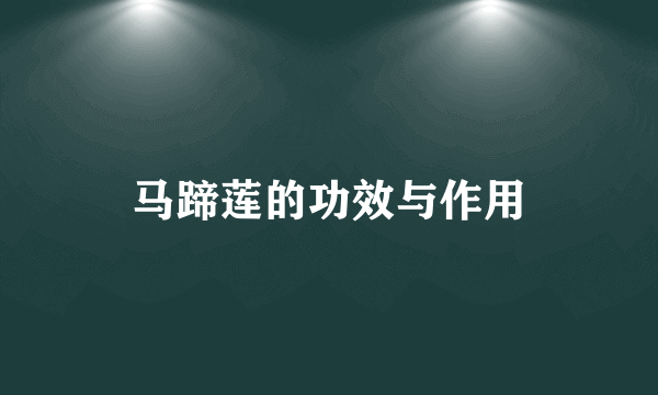 马蹄莲的功效与作用