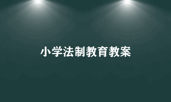 小学法制教育教案