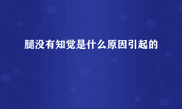 腿没有知觉是什么原因引起的