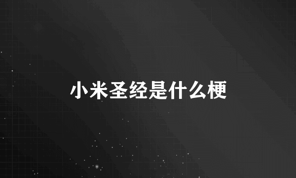 小米圣经是什么梗