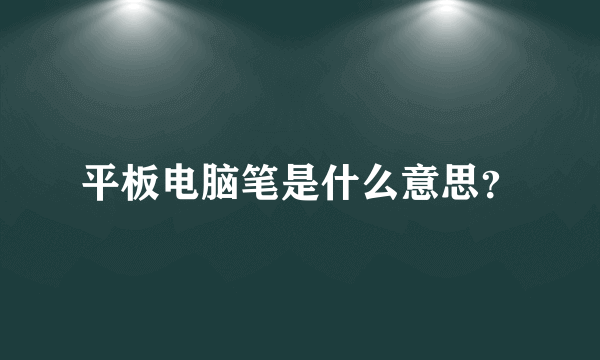 平板电脑笔是什么意思？