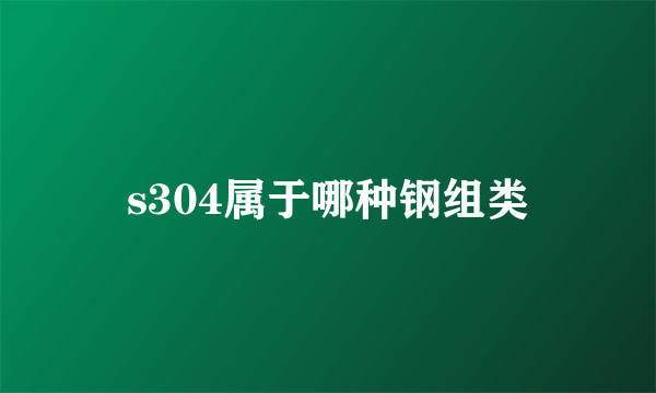s304属于哪种钢组类