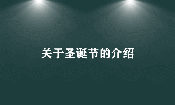 关于圣诞节的介绍
