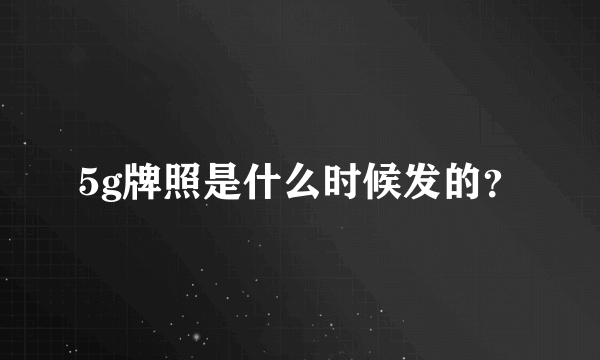 5g牌照是什么时候发的？