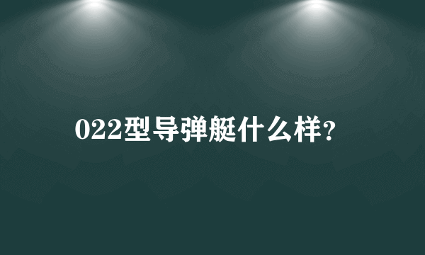 022型导弹艇什么样？