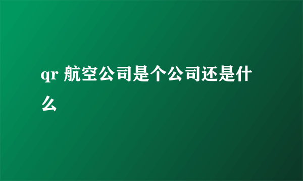 qr 航空公司是个公司还是什么