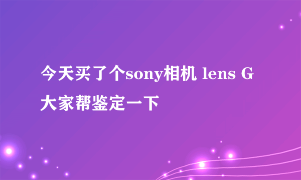 今天买了个sony相机 lens G 大家帮鉴定一下