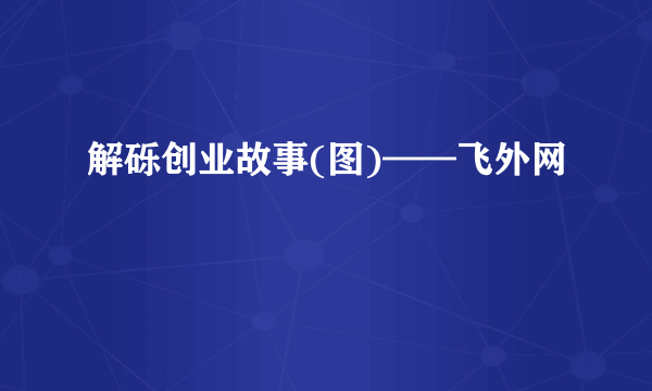 解砾创业故事(图)——飞外网