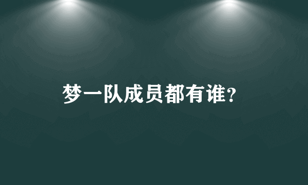 梦一队成员都有谁？