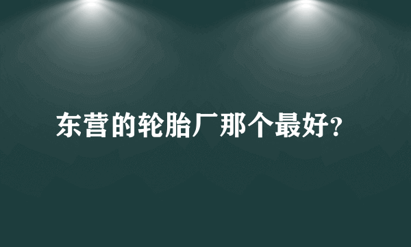 东营的轮胎厂那个最好？