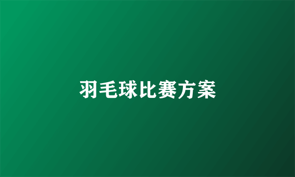 羽毛球比赛方案