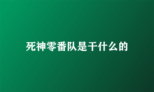 死神零番队是干什么的