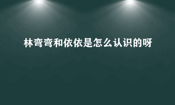 林弯弯和依依是怎么认识的呀