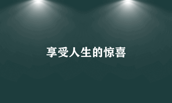 享受人生的惊喜
