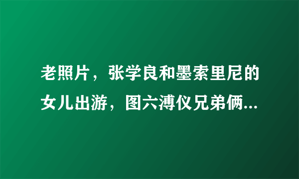 老照片，张学良和墨索里尼的女儿出游，图六溥仪兄弟俩看望皇叔