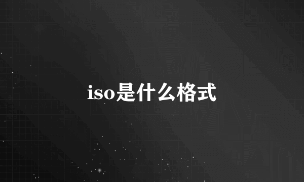 iso是什么格式