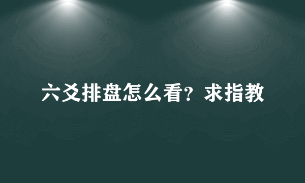 六爻排盘怎么看？求指教