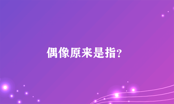 偶像原来是指？