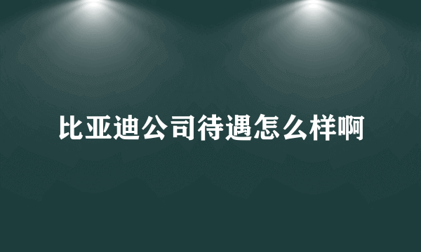 比亚迪公司待遇怎么样啊