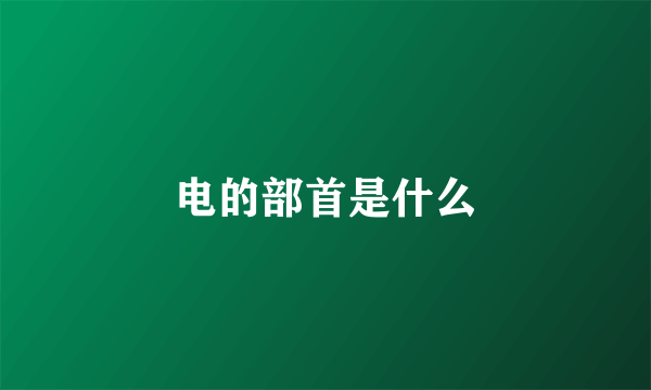 电的部首是什么