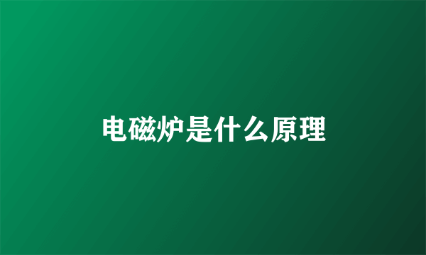 电磁炉是什么原理
