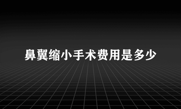 鼻翼缩小手术费用是多少